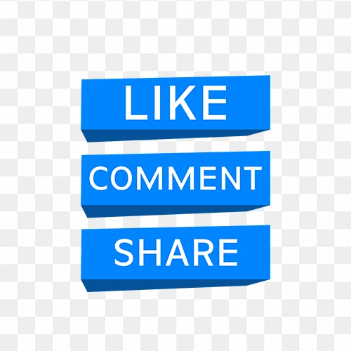 Like, Comment and share button free transparent png